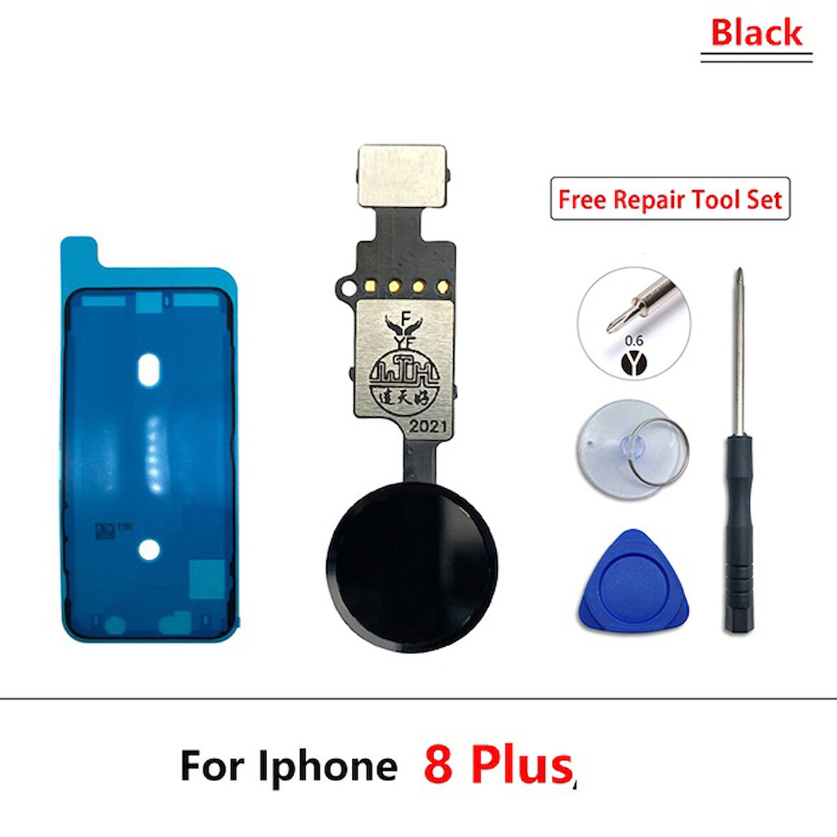 Tkgz İPhone 8 PLUS home tuşu Toz Batnı Tamir seti Tıkım SİYAH