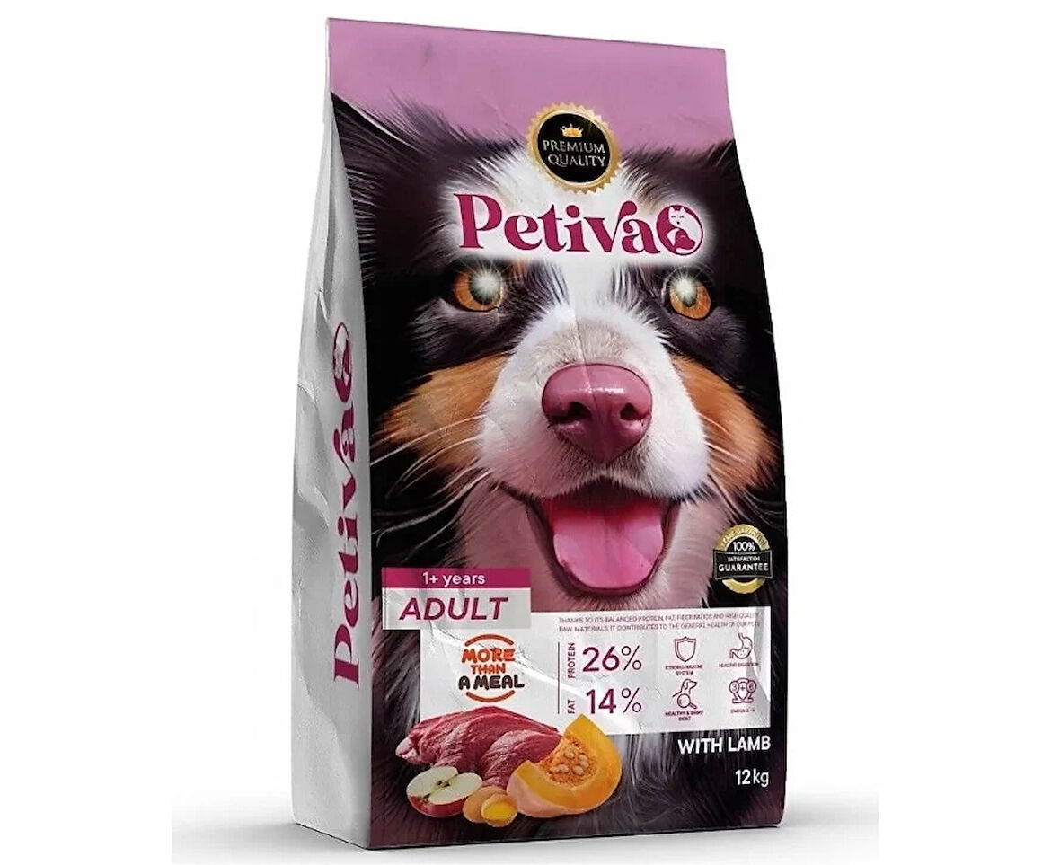 Petiva Yetişkin Kuzulu Köpek Maması 12 Kg
