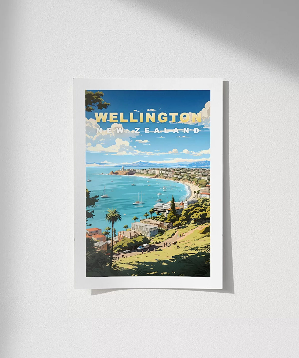 Çerçevesiz Poster Wellington Sahil Manzarası Sanatsal