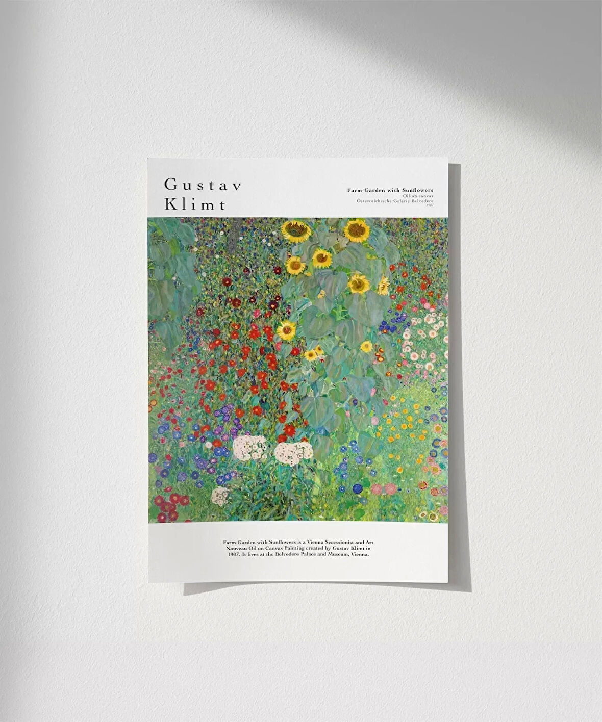 Çerçevesiz Poster Gustav Klimt Ayçiçekli Çiftlik Bahçesi