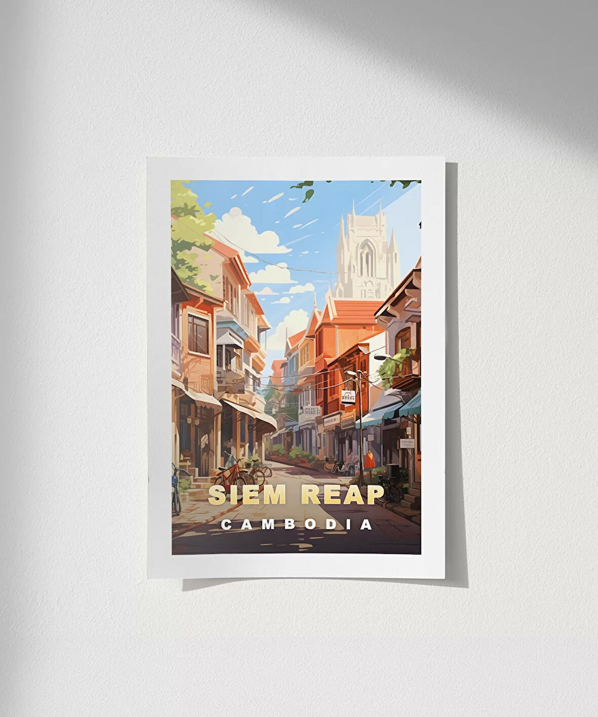 Çerçevesiz Poster Siem Reap Sokak Manzarası
