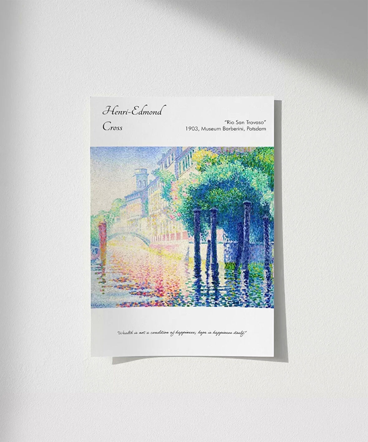 Çerçevesiz Poster Henri-Edmond Cross Rio San Trovaso