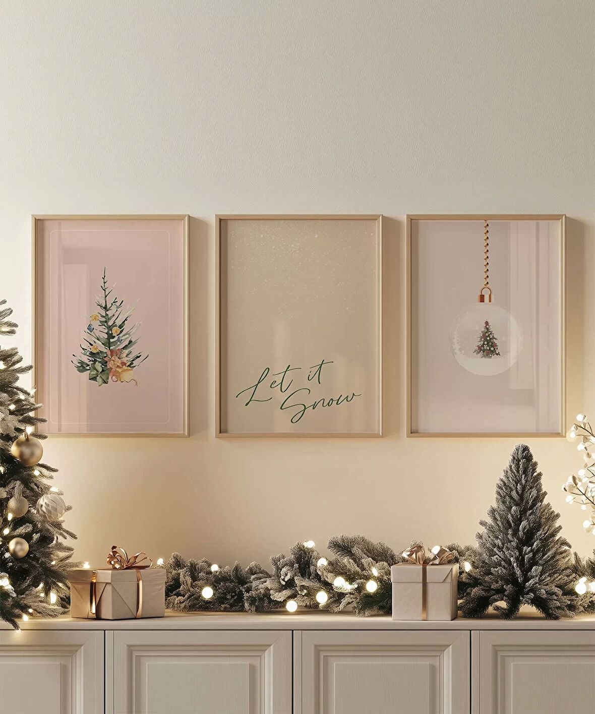 Çerçevesiz Poster Let it Snow 3'lü