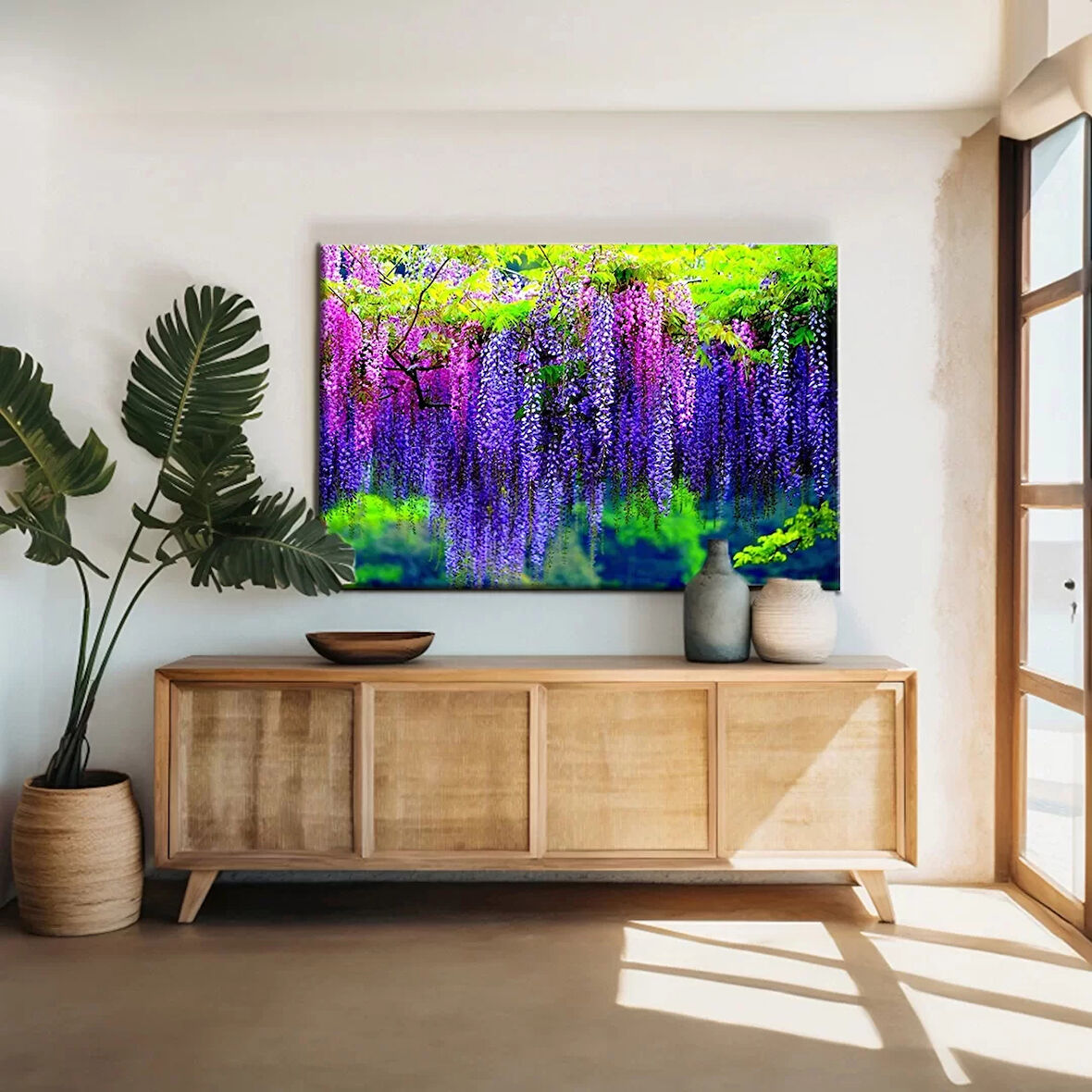 Ağaçtan Sarkan Sümbüller Kanvas Tablo