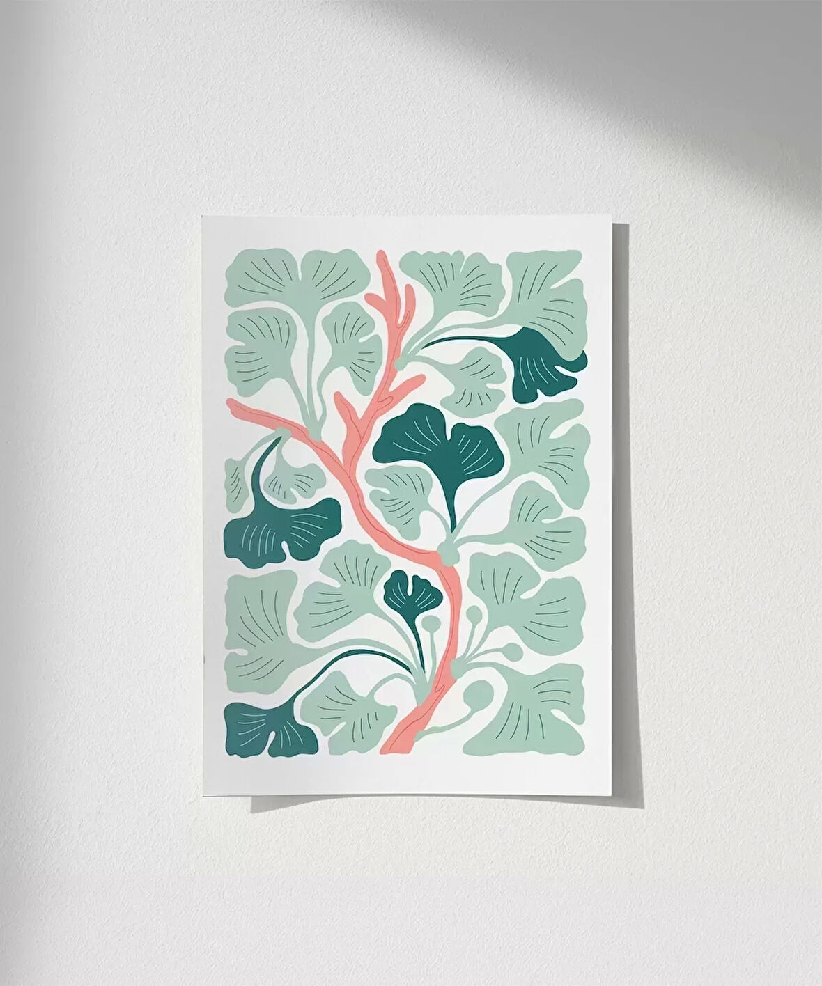 Çerçevesiz Poster Ginkgo Ağacı Deseni