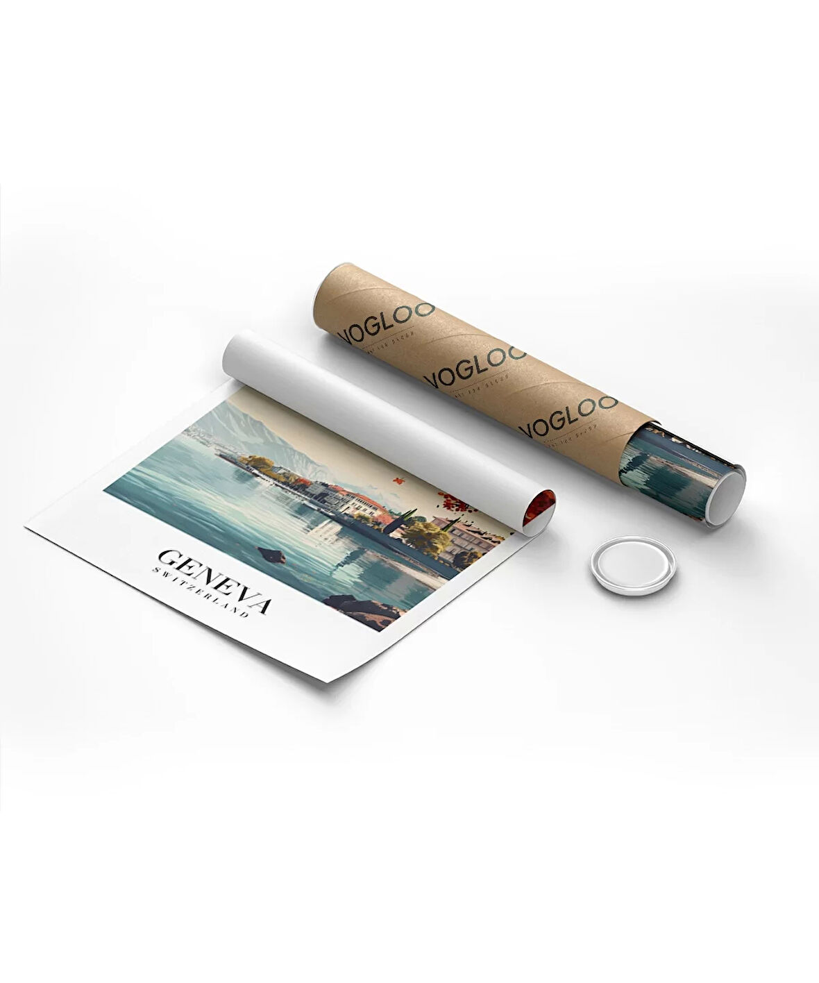 Çerçevesiz Poster Alplerin ve Gölün Zarafeti