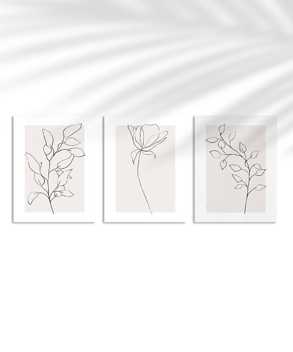 Çerçevesiz Poster eyaz Çerçeveli Minimal Çizgi Sanatı 3'lü
