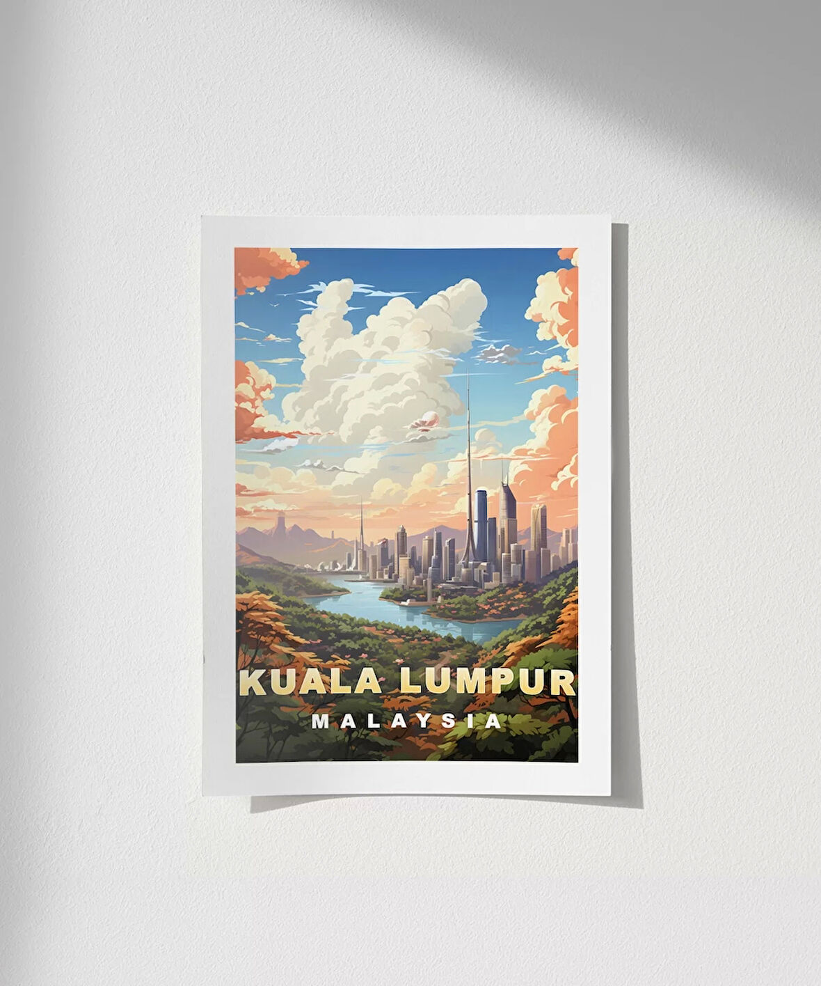 Çerçevesiz Poster Kuala Lumpur Şehir Silüeti