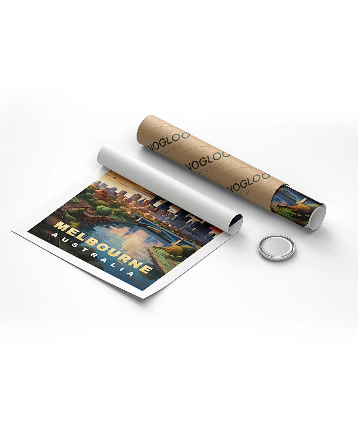 Çerçevesiz Poster Gün Batımında Melbourne Şehir