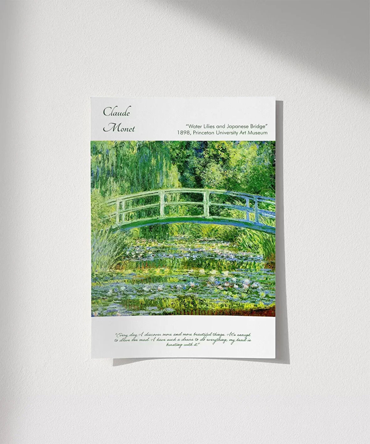 Çerçevesiz Poster Claude Monet Zambaklar ve Japon Köprüsü