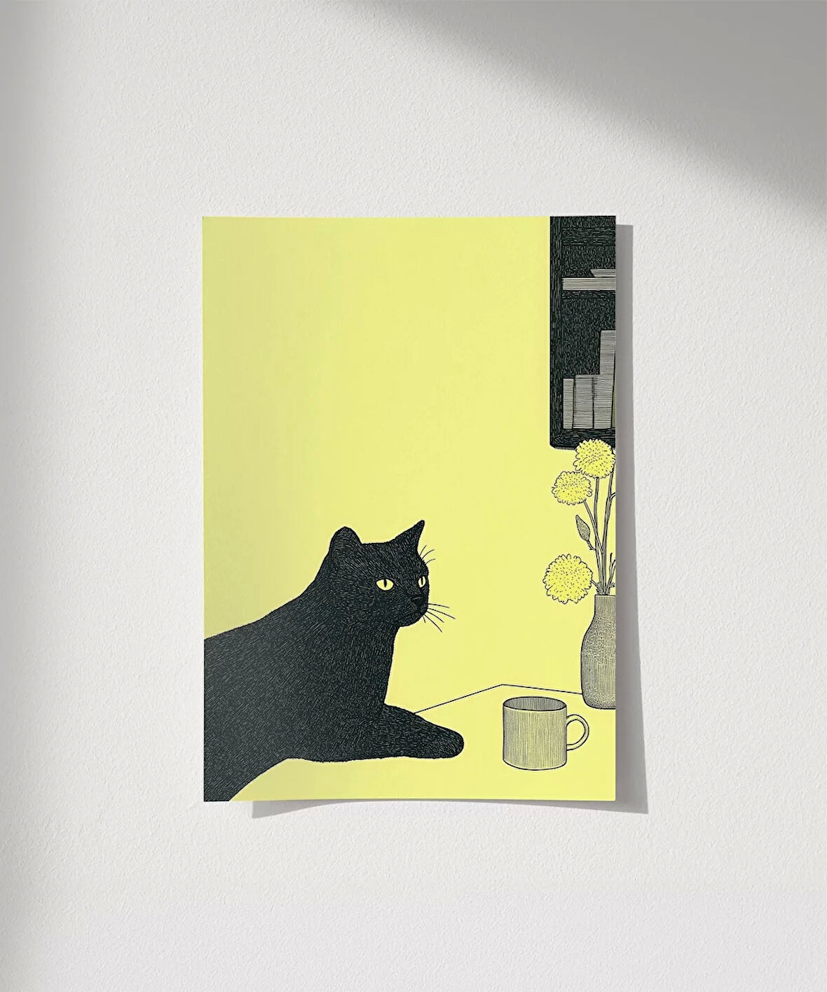 Çerçevesiz Poster Kitaplıkta Sakinlik