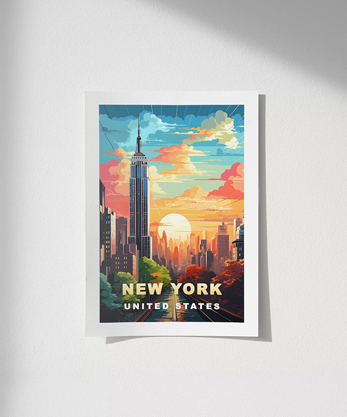 Çerçevesiz Poster Gün Batımında New York