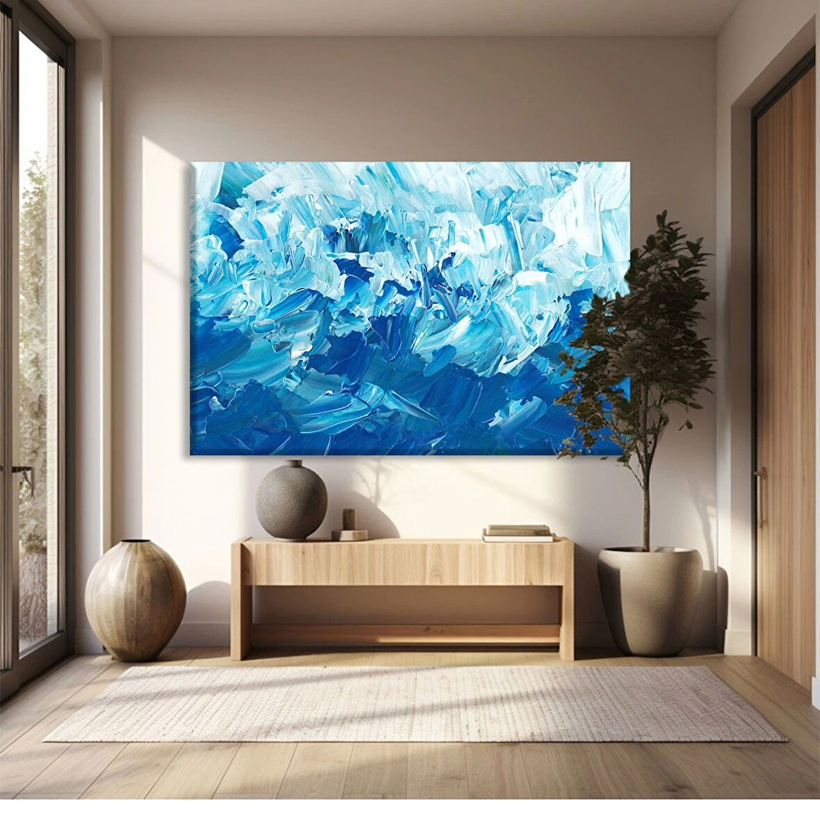 Mistik Mavi Kanvas Tablo