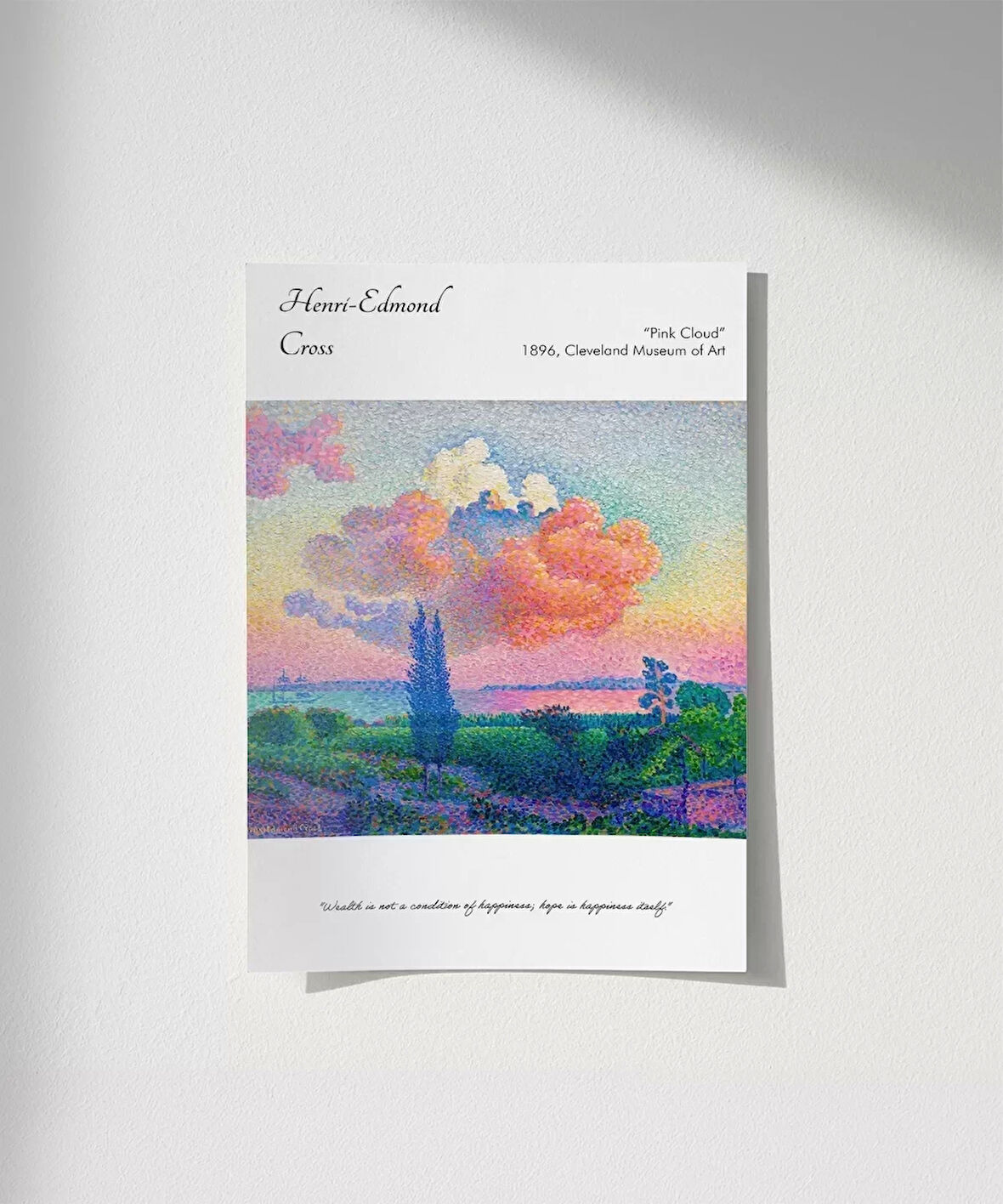 Çerçevesiz Poster Henri-Edmond Cross Pembe Bulut