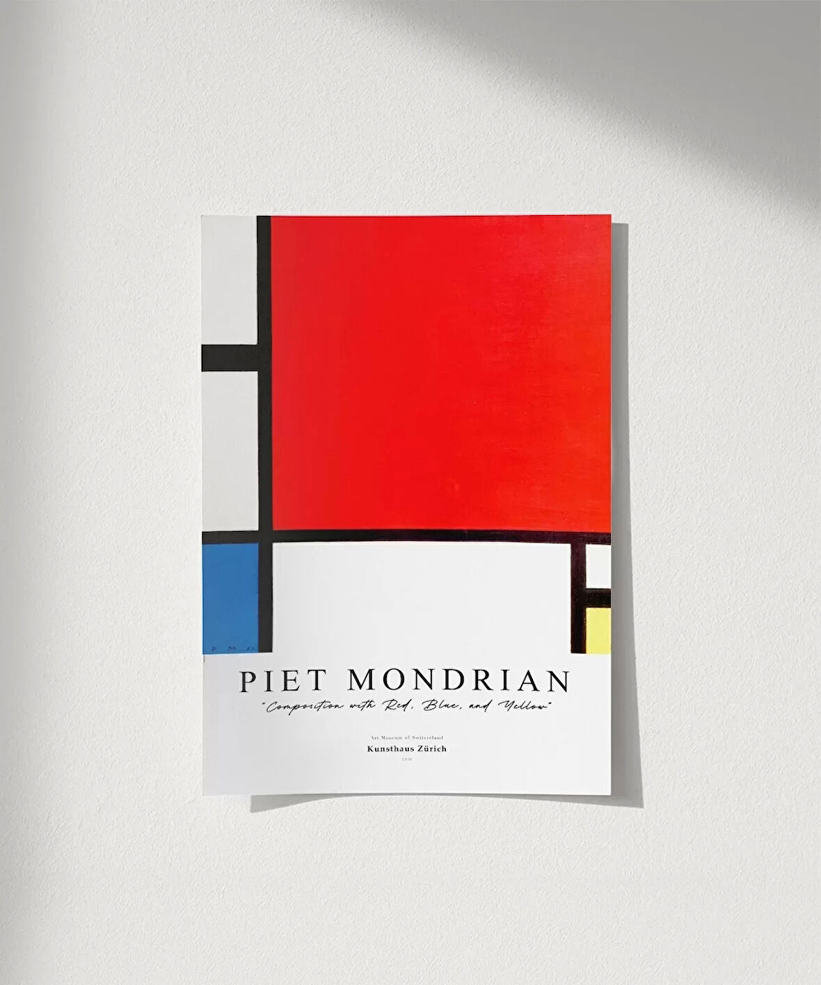 Çerçevesiz Poster Piet Mondrian Kırmızı, Mavi ve Sarıdan Oluşan Kompozisyon