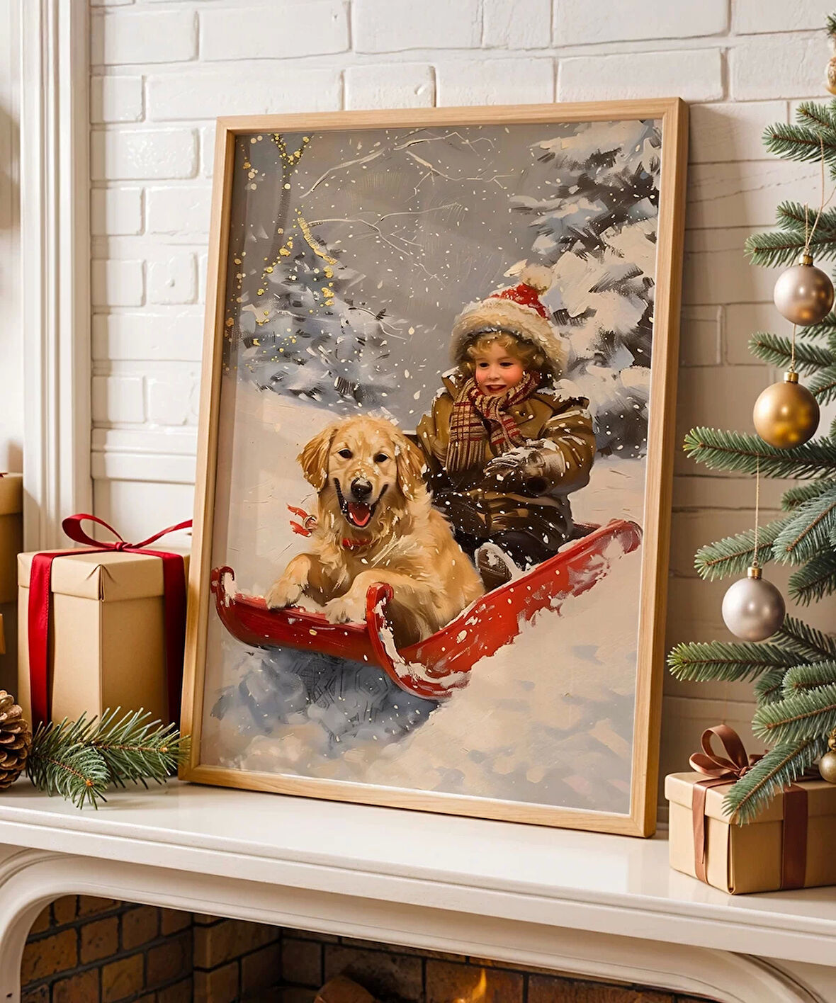 Çerçevesiz Poster Kızak Keyfi