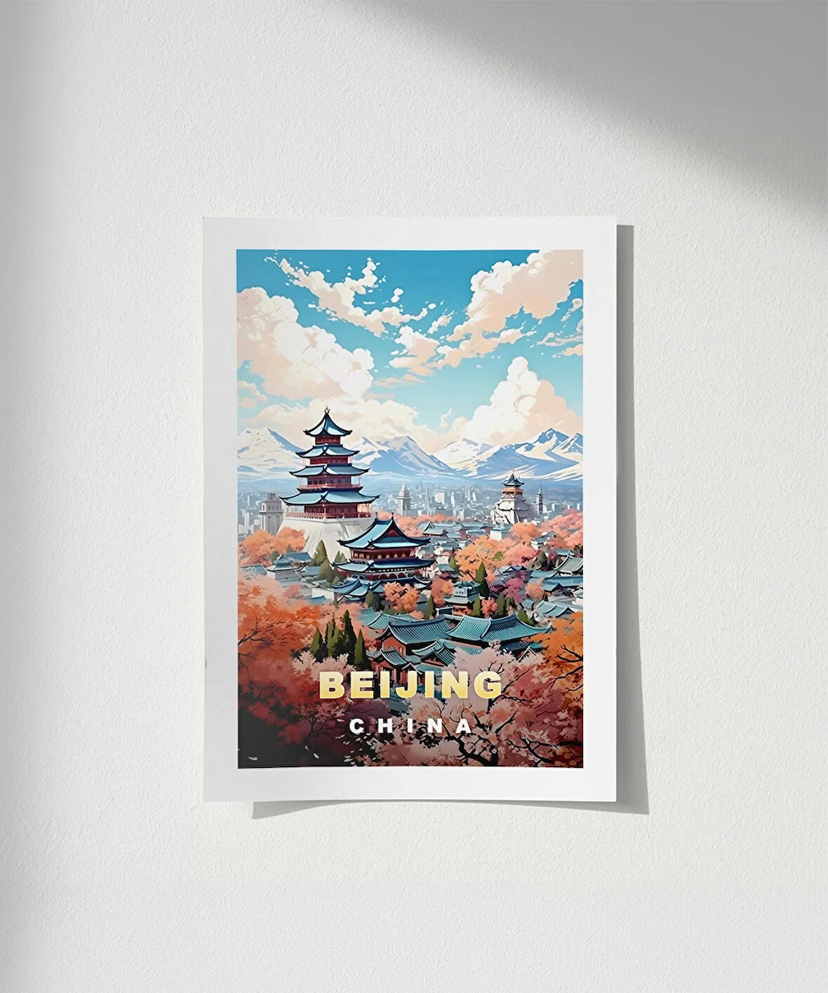 Çerçevesiz Poster Tarihi Beijing Tapınakları