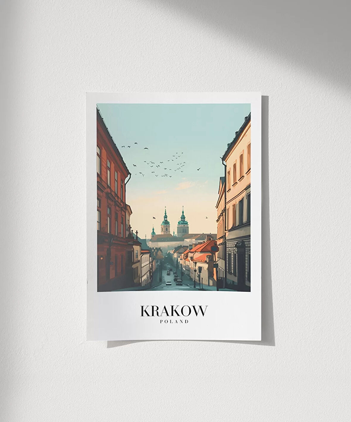 Çerçevesiz Poster Krakow Tarihi Sokakları ve Silüeti i