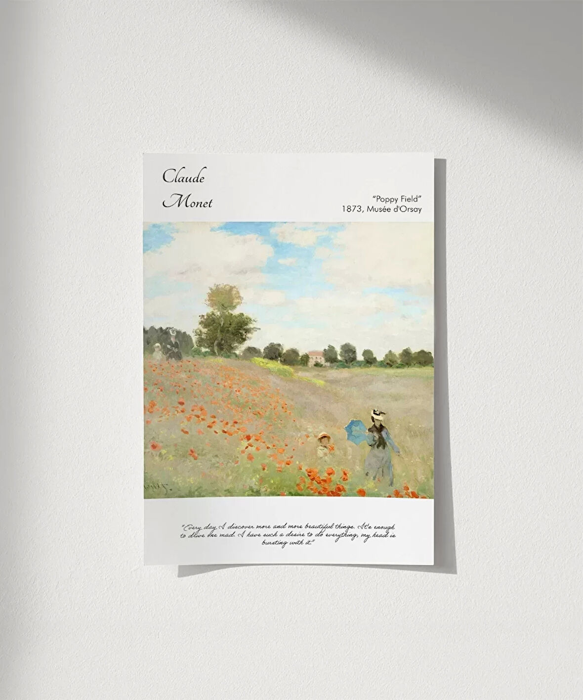 Çerçevesiz Poster Claude Monet Gelincik Tarlası