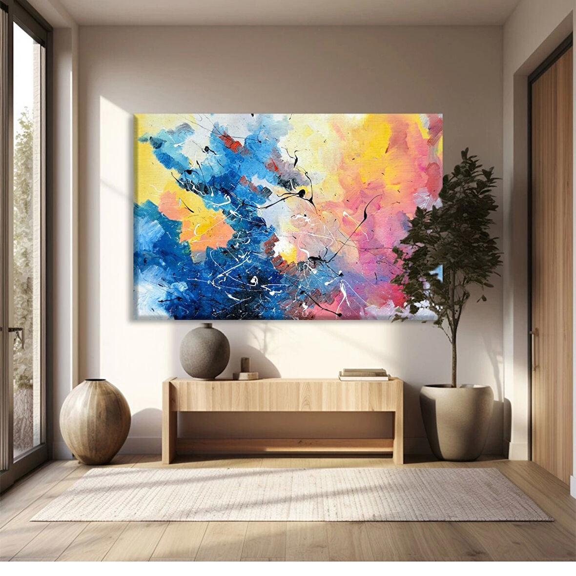 Renkli Dalgalar Kanvas Tablo