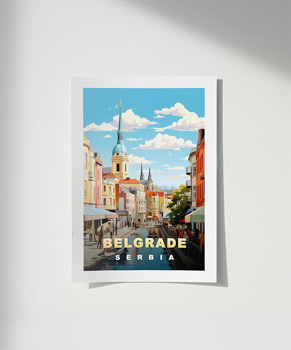 Çerçevesiz Poster Belgrade’ın Renkli Mimari Mirası