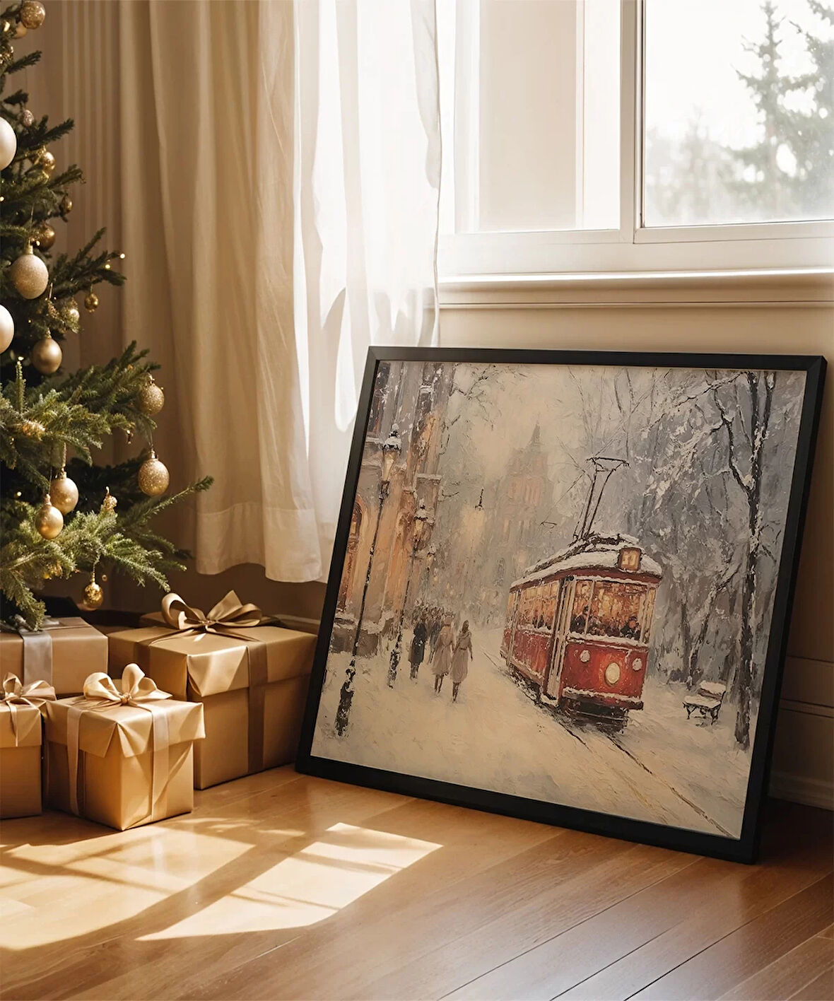 Çerçevesiz Poster Nostaljik Tramvay