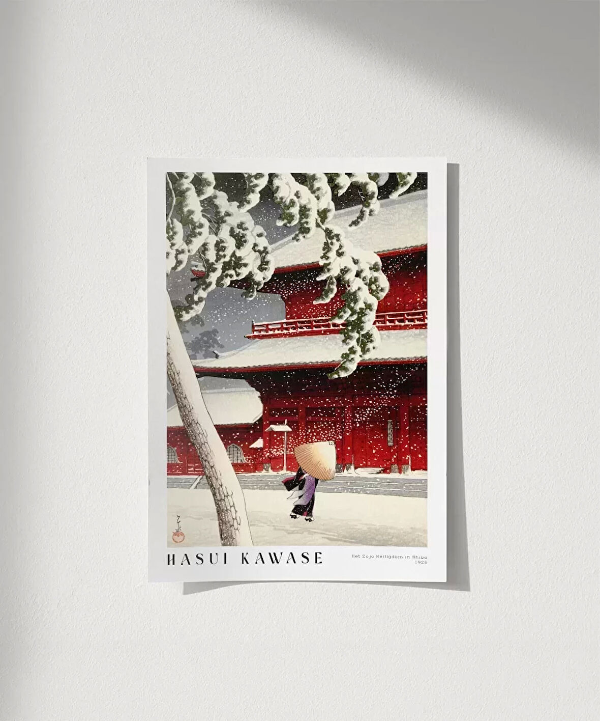 Çerçevesiz Poster Hasui Kawase Shiba'daki Het Zojo Heiligdom