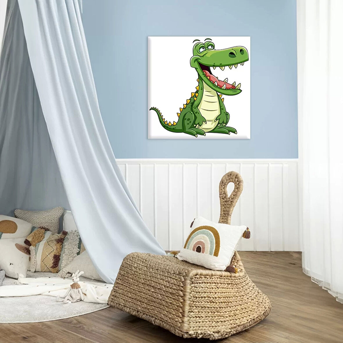 Neşeli Dinozor Kanvas Tablo