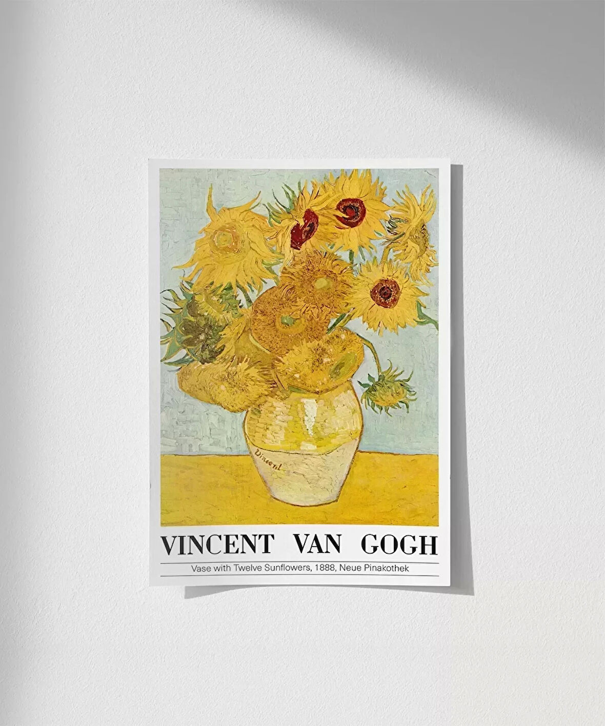 Çerçevesiz Poster Vincent Van Gogh On İki Ayçiçekli Vazo