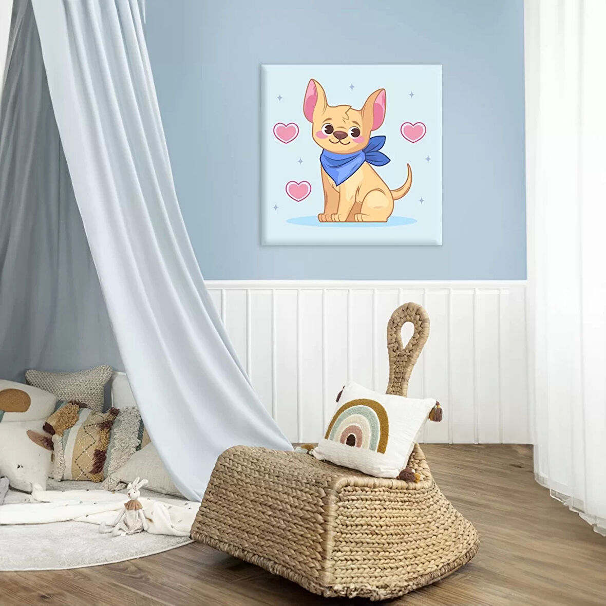 Mutlu Köpek Yavrusu Kanvas Tablo