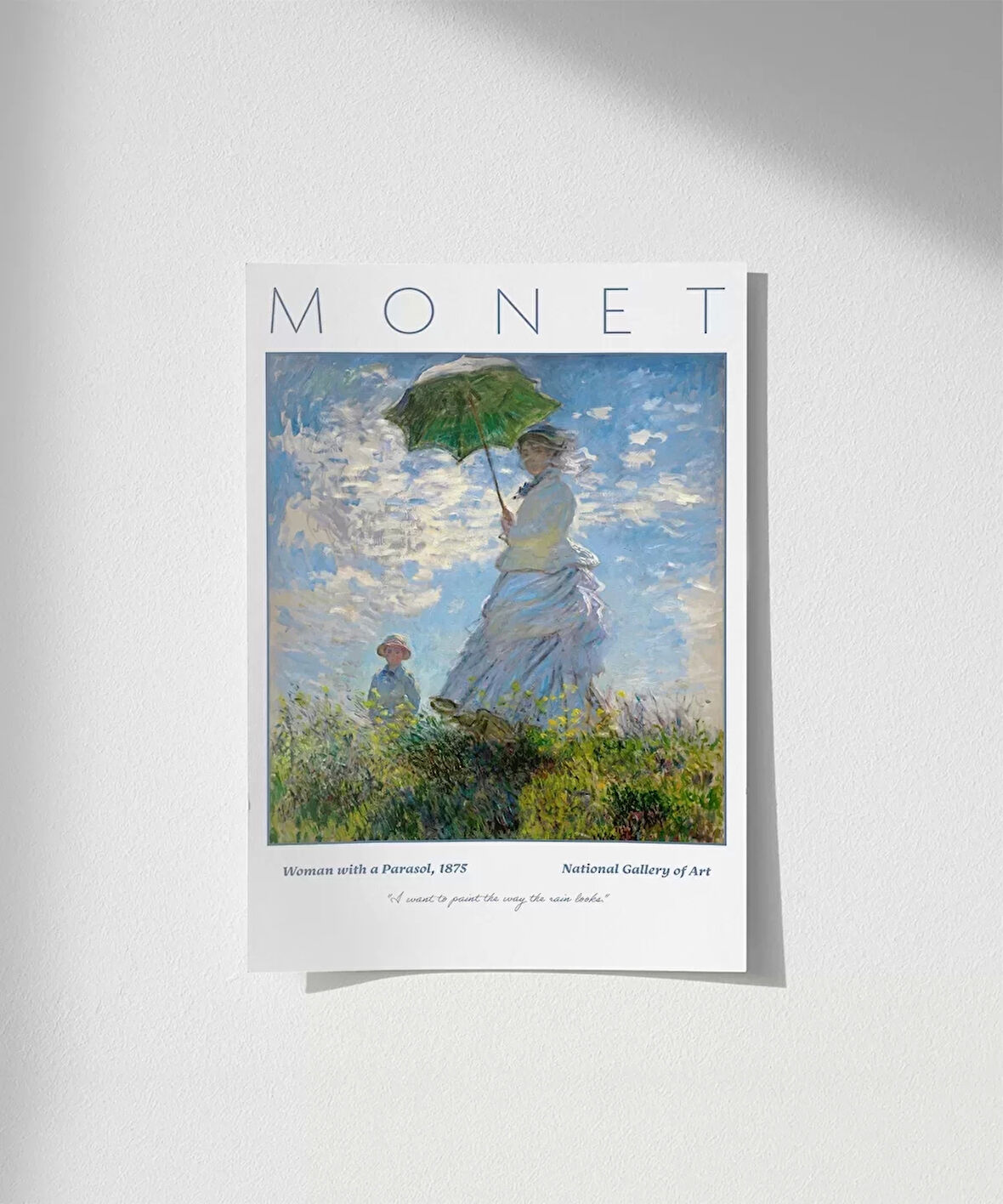 Çerçevesiz Poster Claude Monet Şemsiyeli Kadın