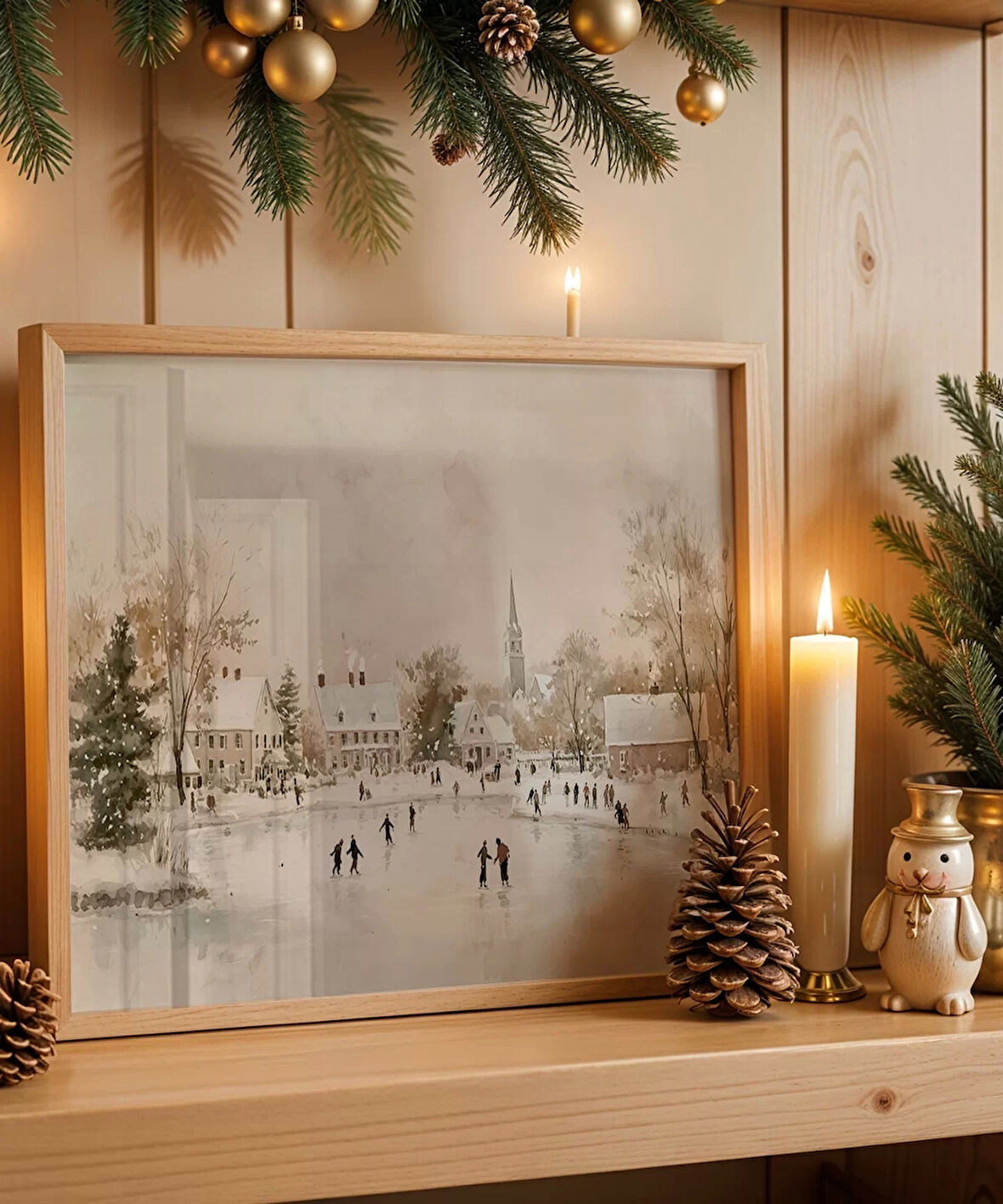 Çerçevesiz Poster Karla Yürüyen Adımlar