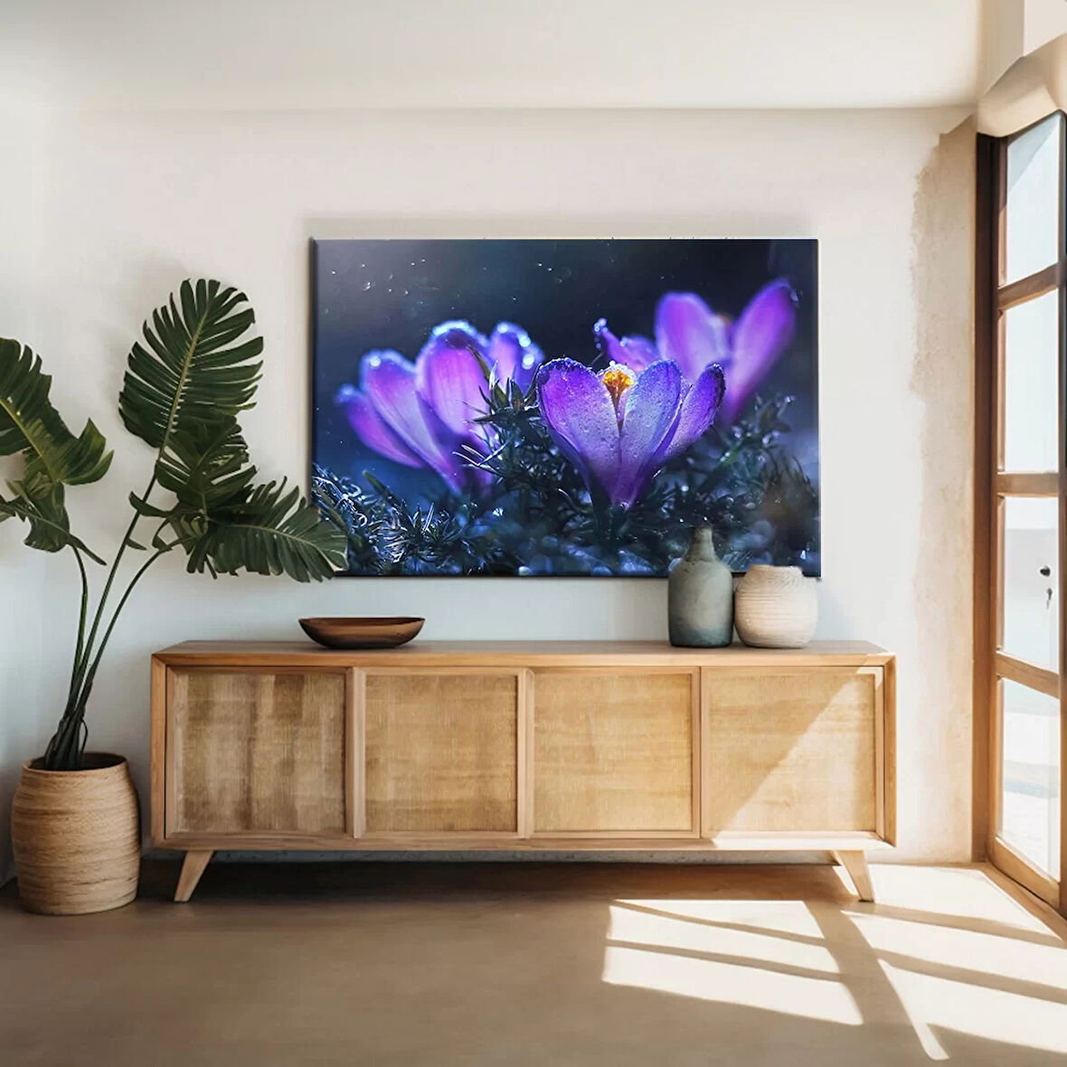 Lila Çiçekler Kanvas Tablo