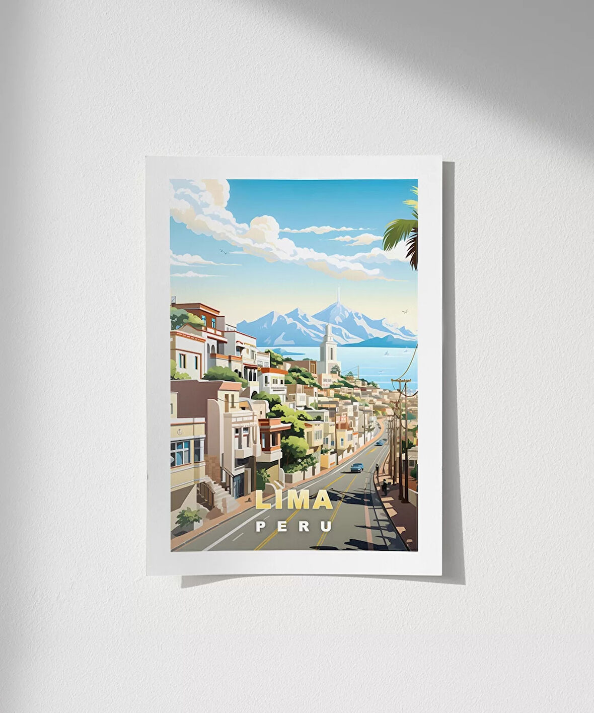 Çerçevesiz Poster Tropikal Lima Sokakları Dekoratif