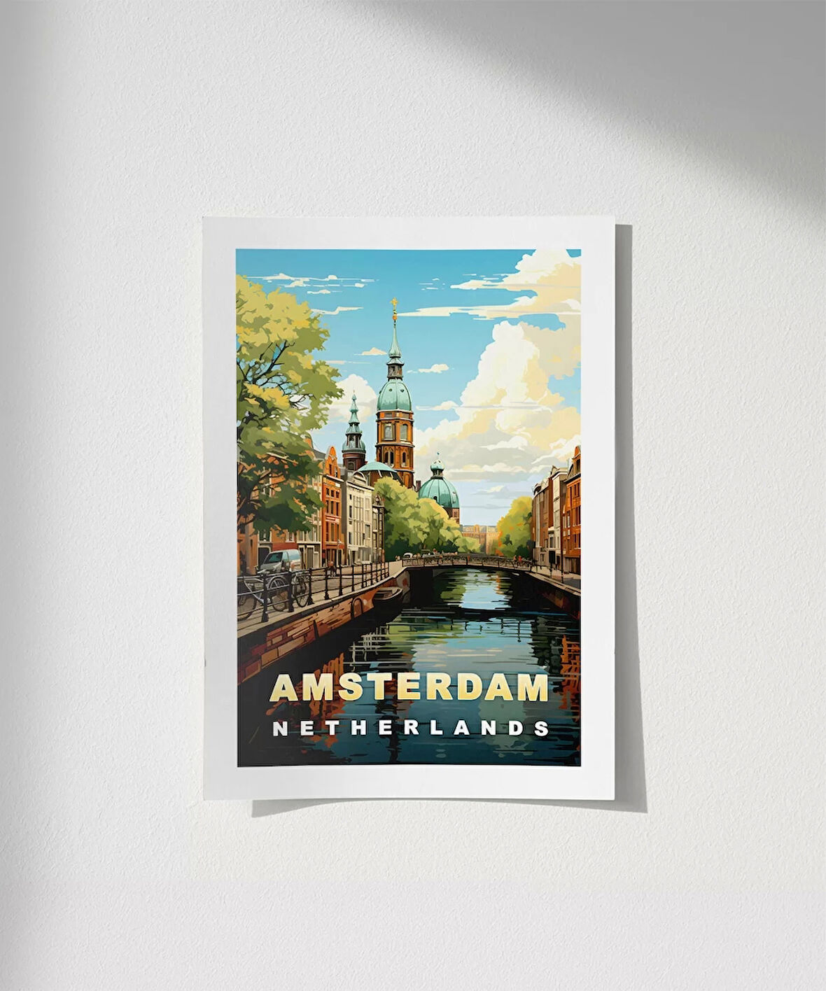 Çerçevesiz Poster Amsterdam’ın İkonik Kanalları