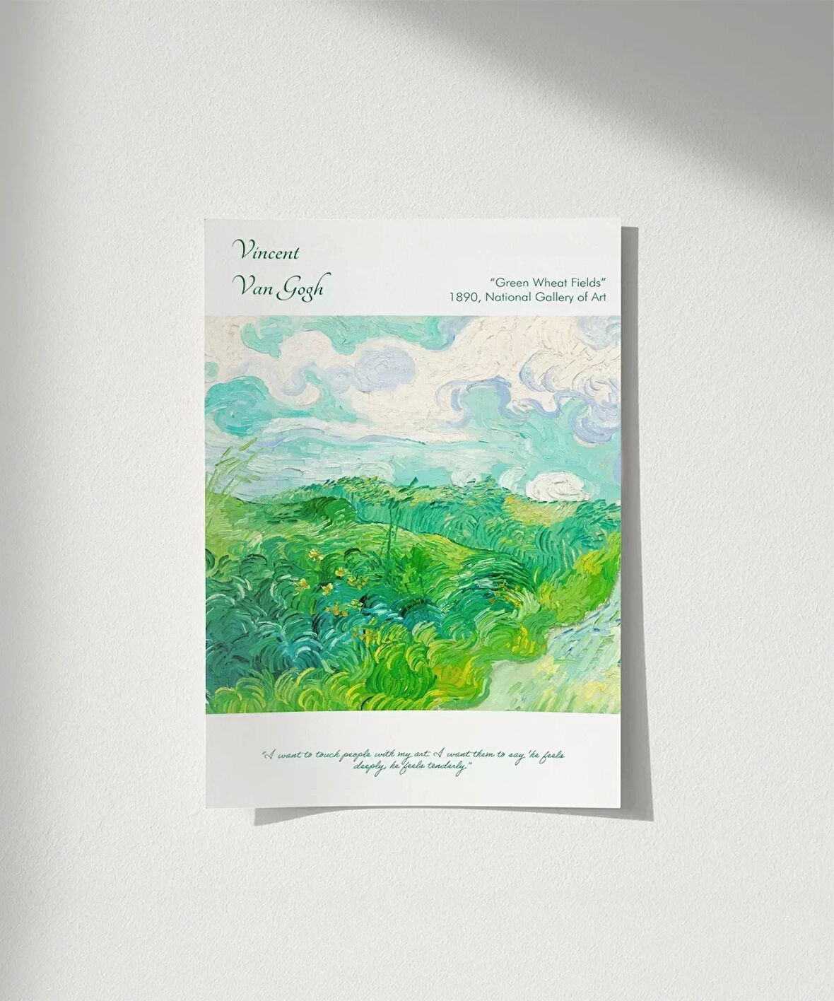 Çerçevesiz Poster Vincent Van Gogh Yeşil Buğday Tarlası