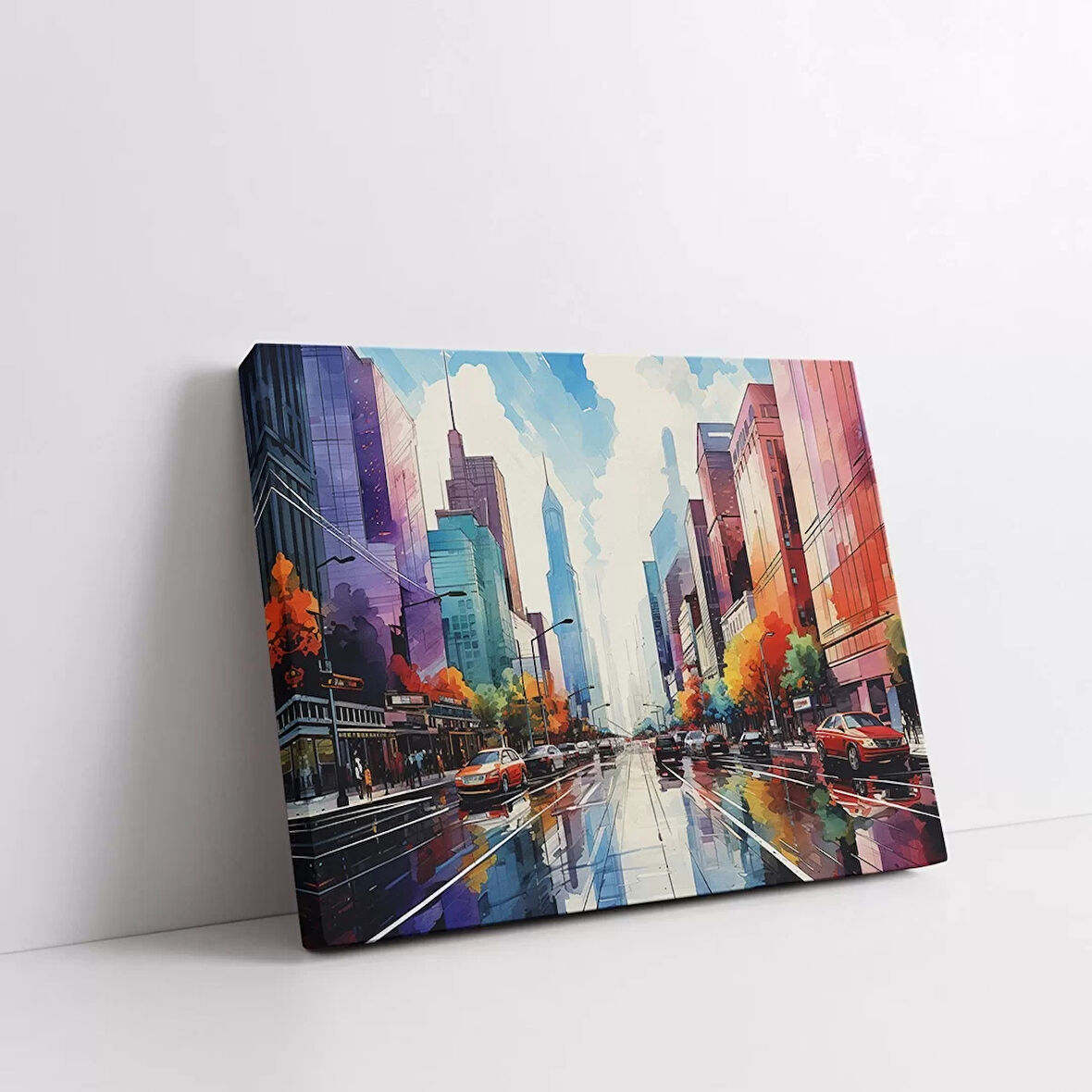 Yükseklerden Şehir Manzarası Kanvas Tablo