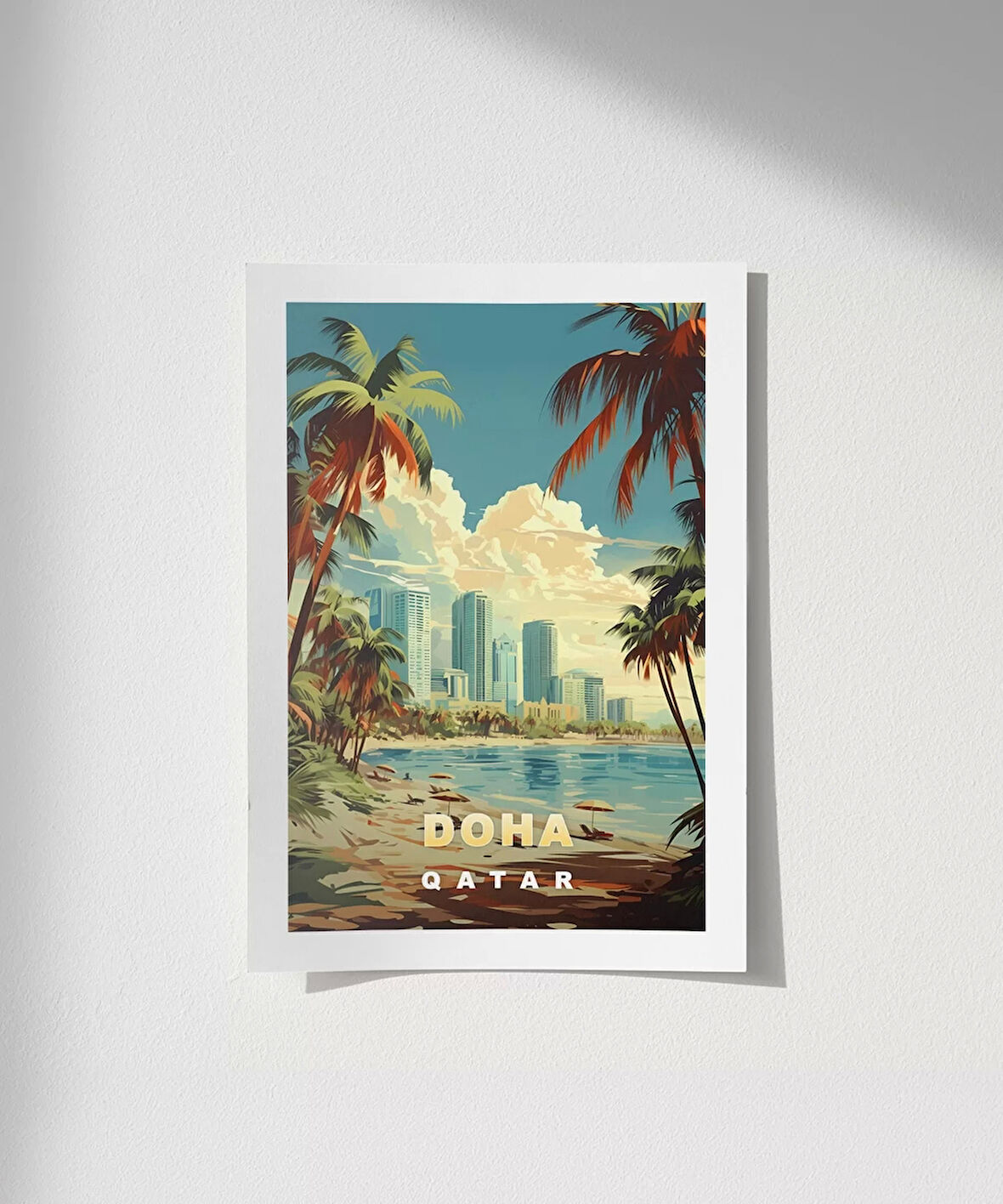 Çerçevesiz Poster Doha Şehir Manzarası