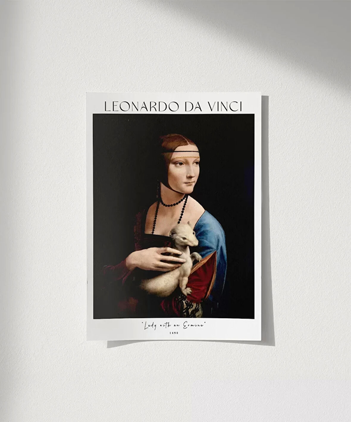 Çerçevesiz Poster Leonardo Da Vinci Kakımlı Kadın