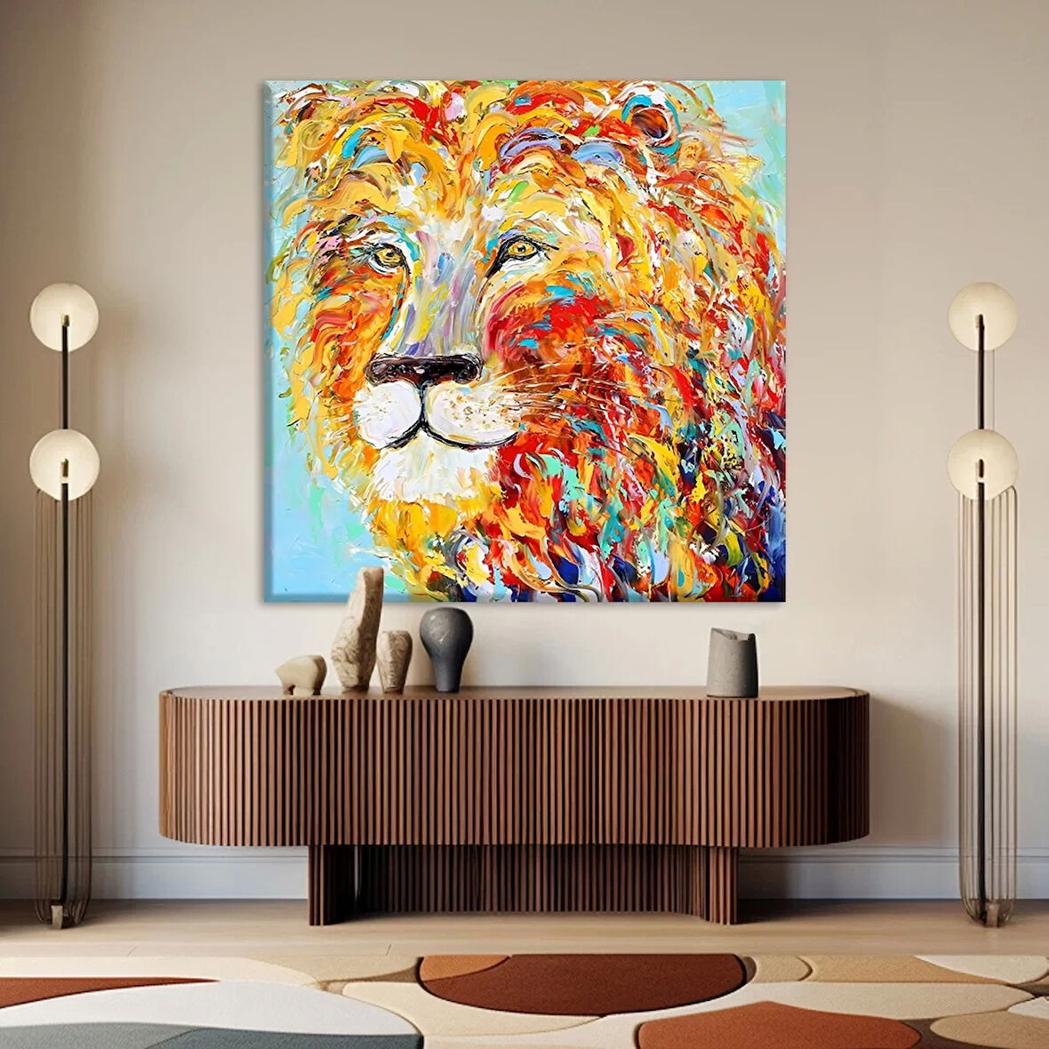 Ormanlar Kralı Aslan Kanvas Tablo