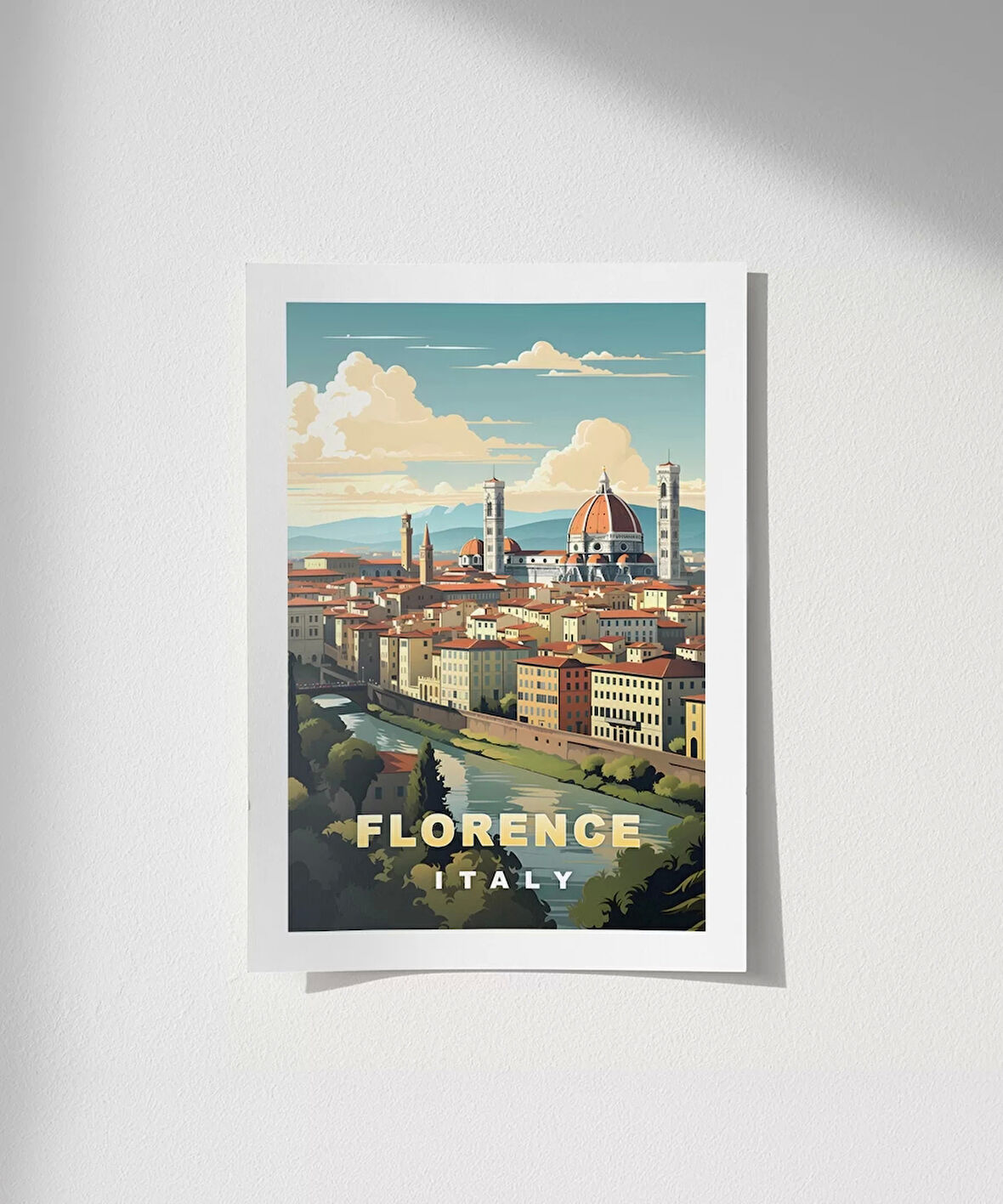 Çerçevesiz Poster Floransa Katedrali ve Şehir Manzarası "