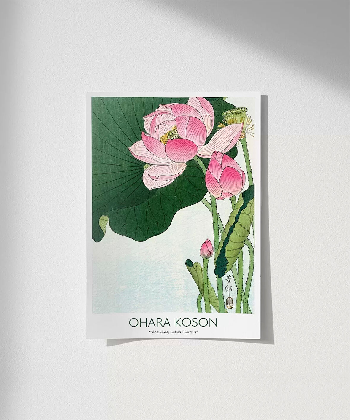 Çerçevesiz Poster Ohara Koson Çiçek Açan Lotus Çiçekleri 3