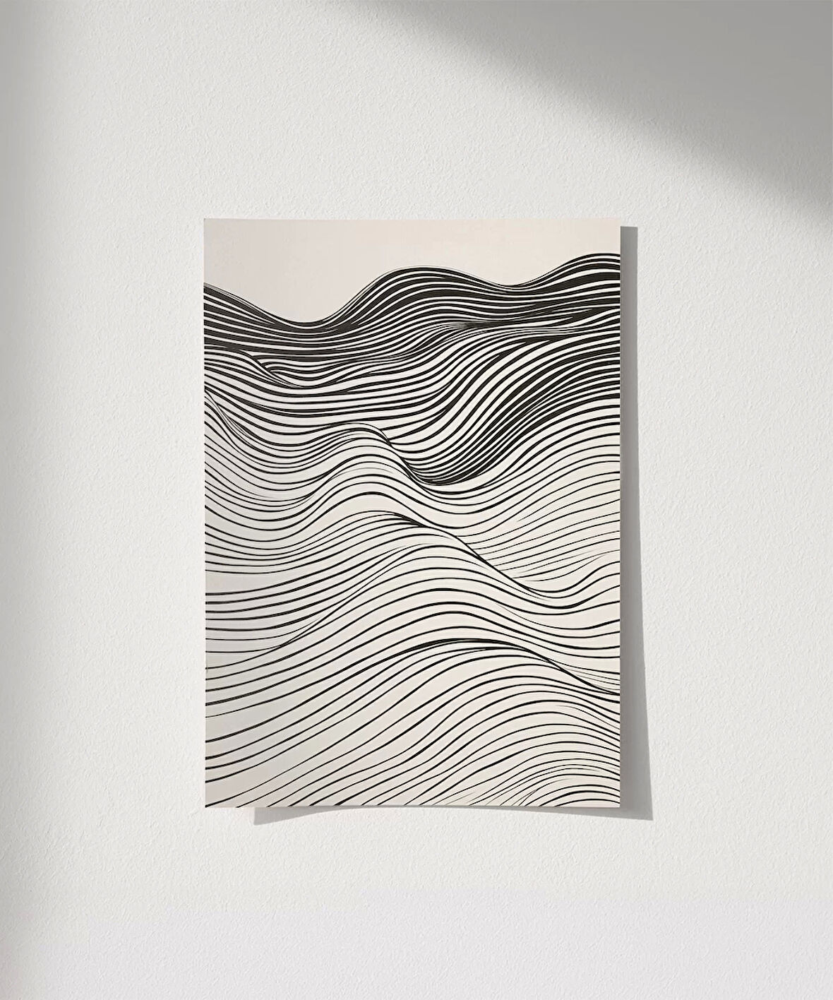 Çerçevesiz Poster Dalgalı Çizgiler Soyut Sanat