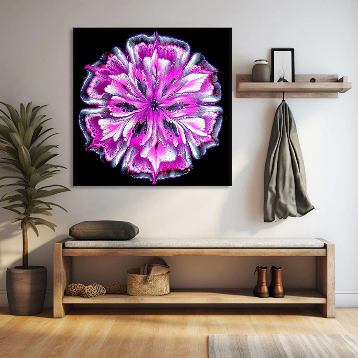 Mor Çiçeğin Büyüsü Kanvas Tablo