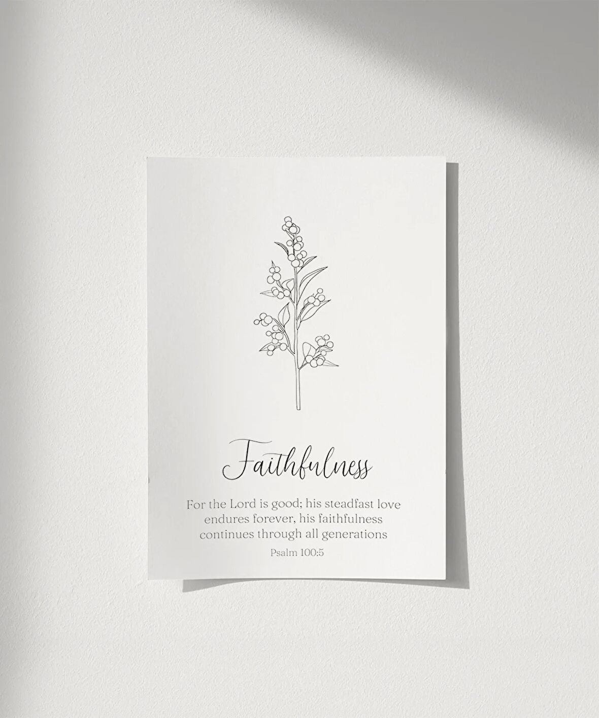 Çerçevesiz Poster Faithfulness Temalı Minimalist