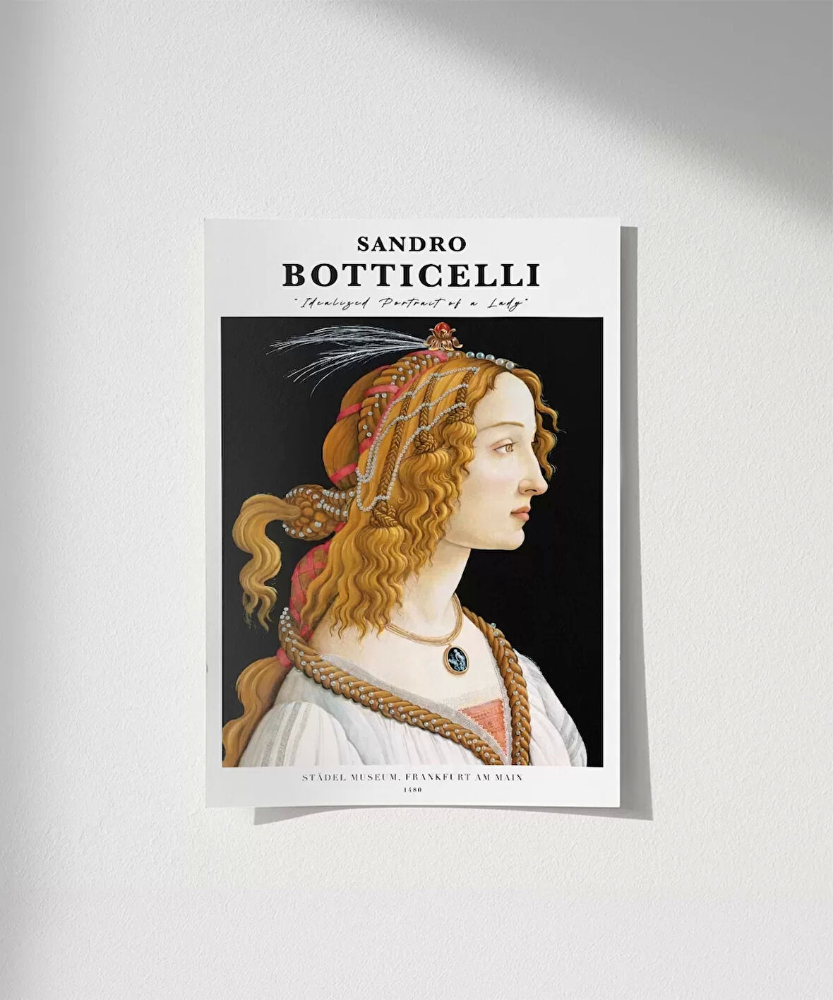 Çerçevesiz Poster Sandro Botticelli Genç Bir Kadının Portresi