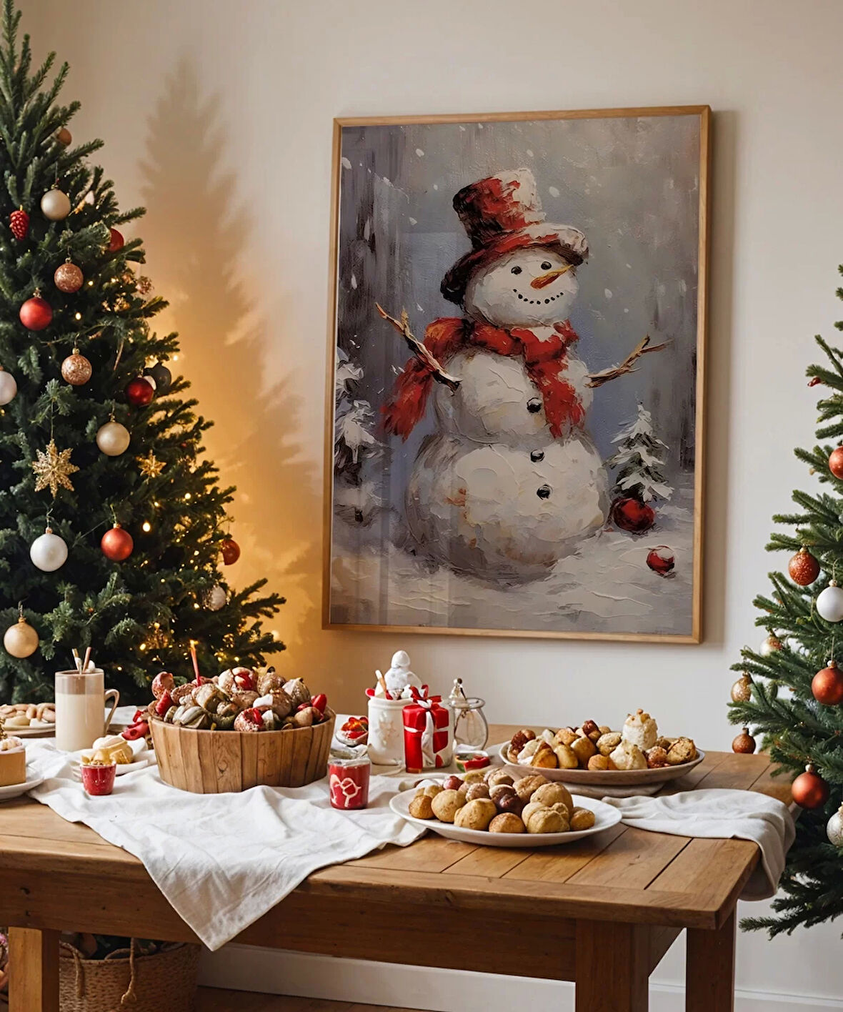 Çerçevesiz Poster Neşeli Kardan Adam