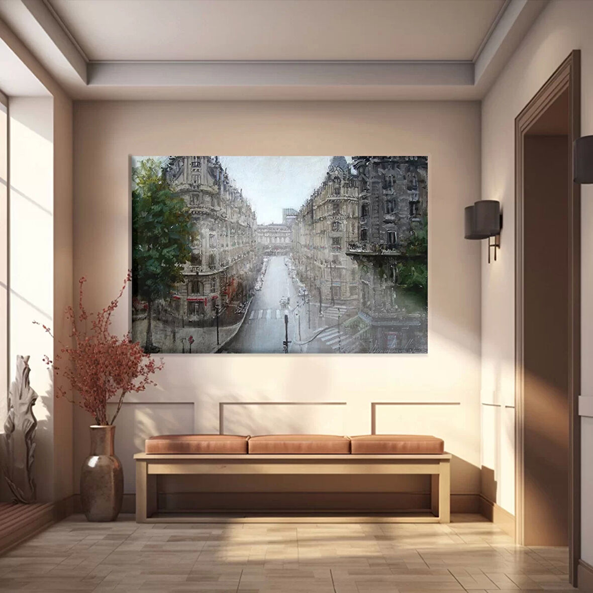 Yağmurlu Gün Sokakları Kanvas Tablo