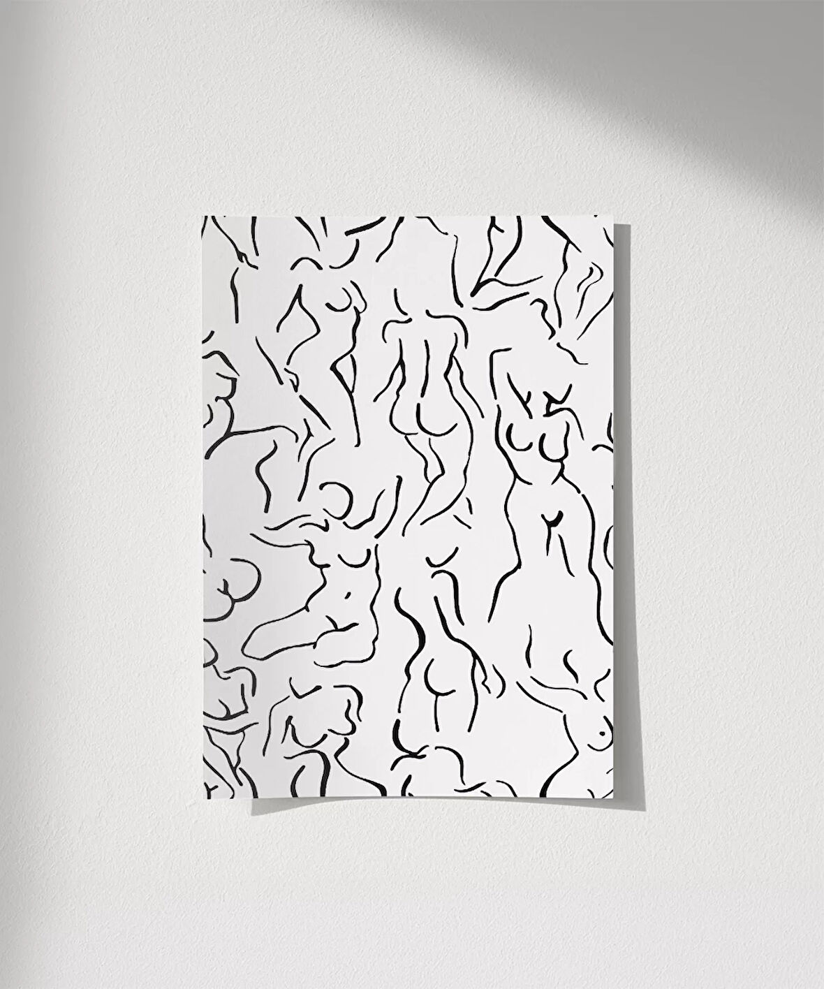 Çerçevesiz Poster Modern Sanat Stilinde Soyut Nü Desenli