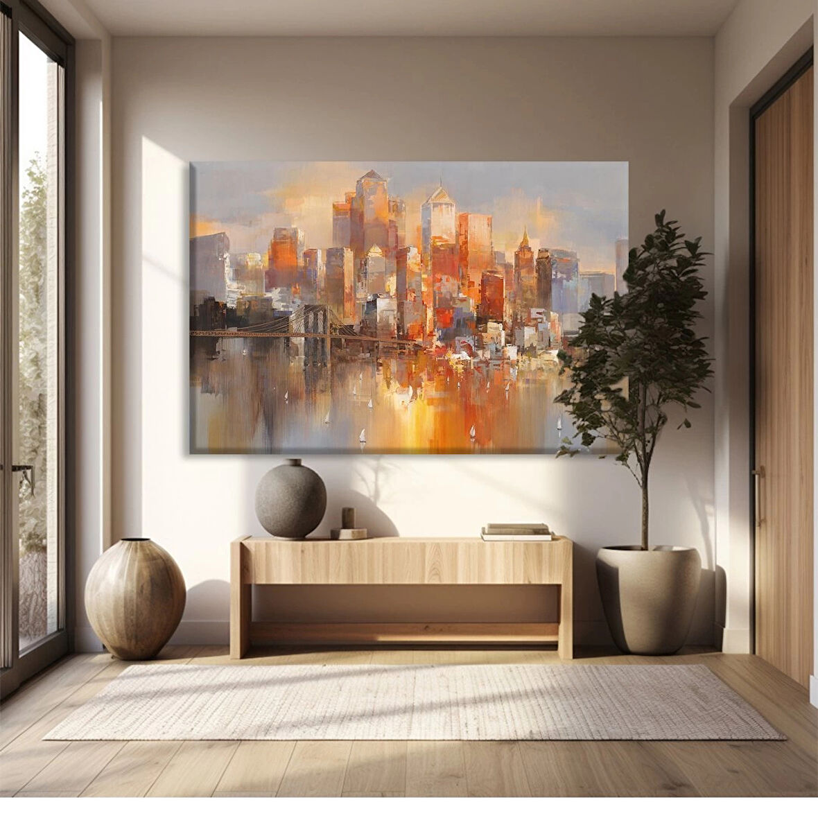 Şehir Işıkları Kanvas Tablo